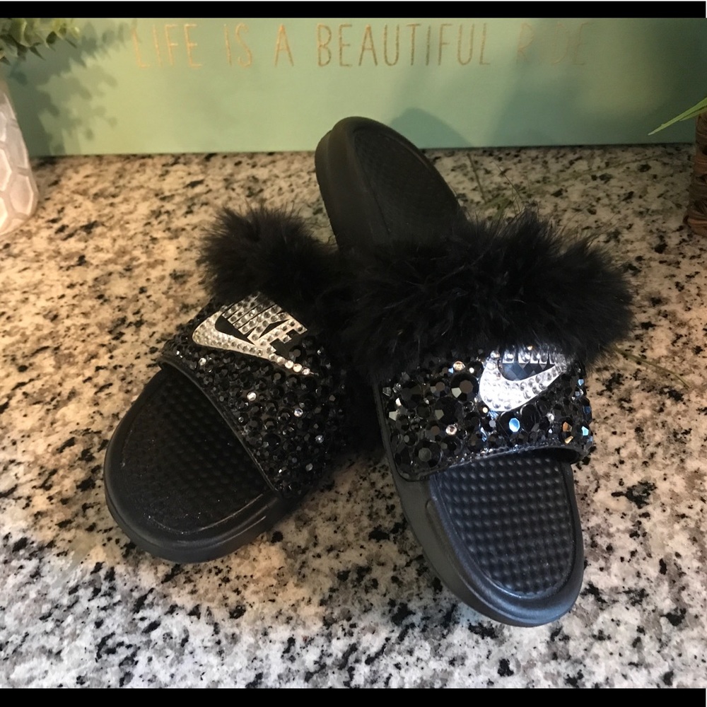 Custom Bedazzled Nike Slides